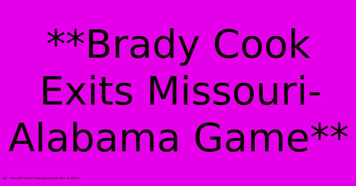 **Brady Cook Exits Missouri-Alabama Game**