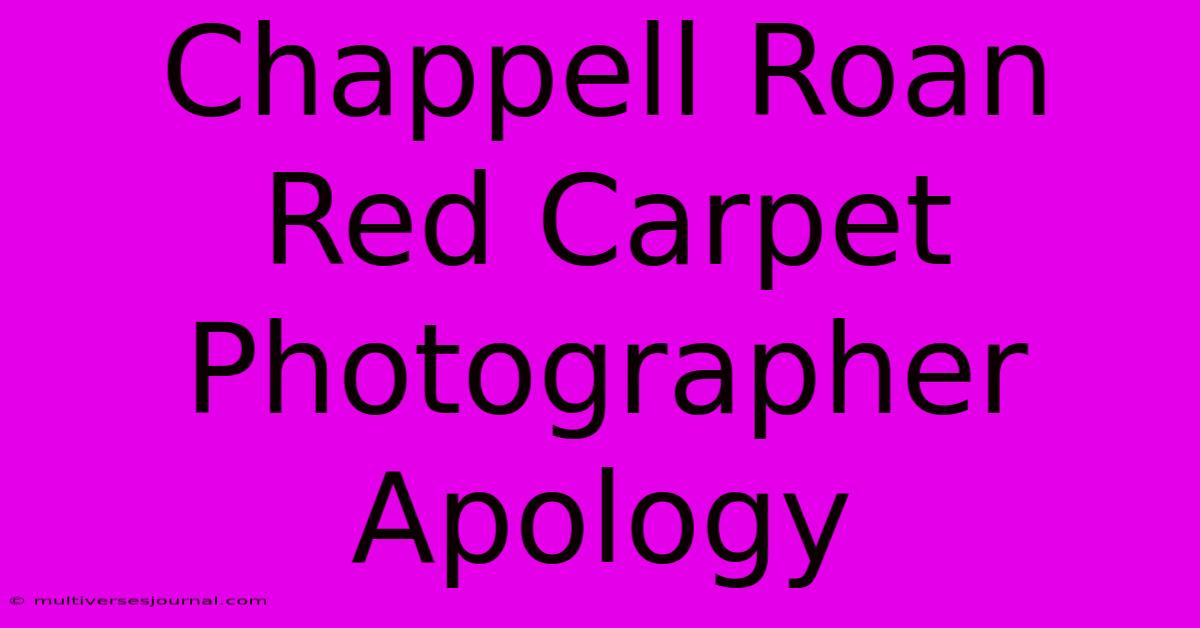 Chappell Roan Red Carpet Photographer Apology 