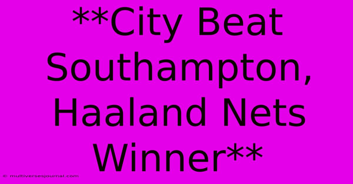 **City Beat Southampton, Haaland Nets Winner**