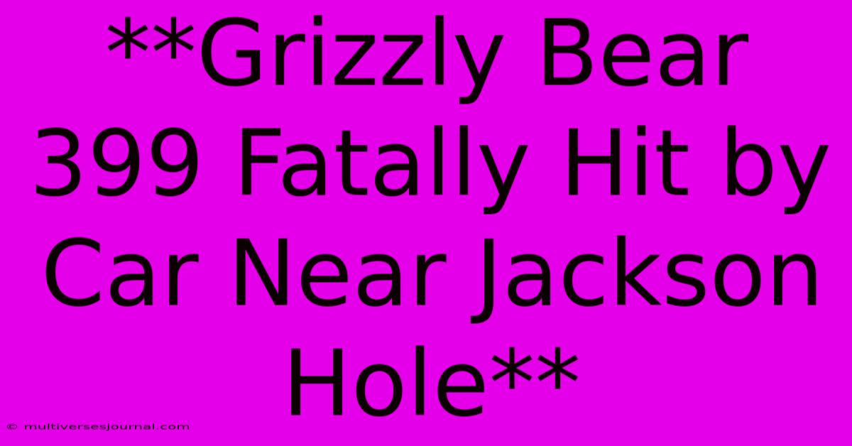 **Grizzly Bear 399 Fatally Hit By Car Near Jackson Hole**