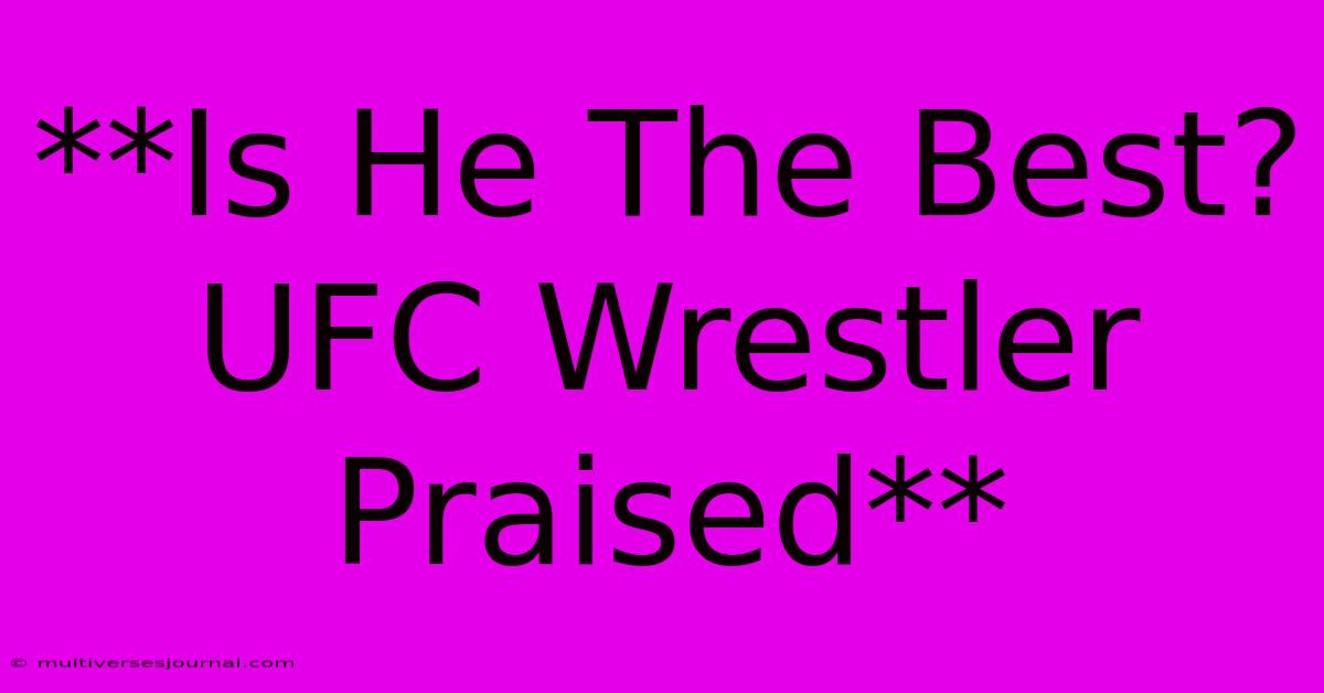 **Is He The Best? UFC Wrestler Praised**