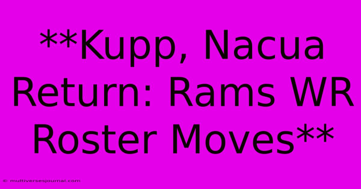 **Kupp, Nacua Return: Rams WR Roster Moves** 