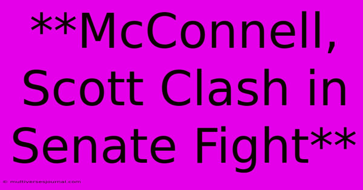 **McConnell, Scott Clash In Senate Fight**