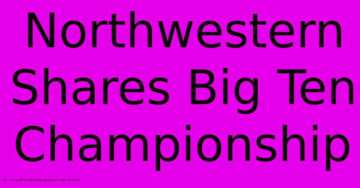 Northwestern Shares Big Ten Championship