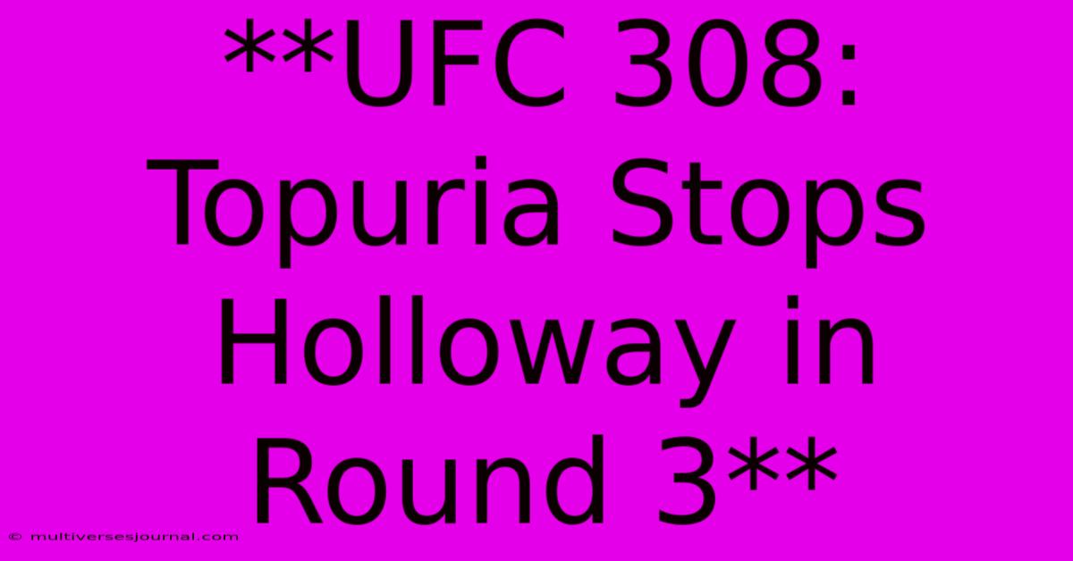 **UFC 308: Topuria Stops Holloway In Round 3**