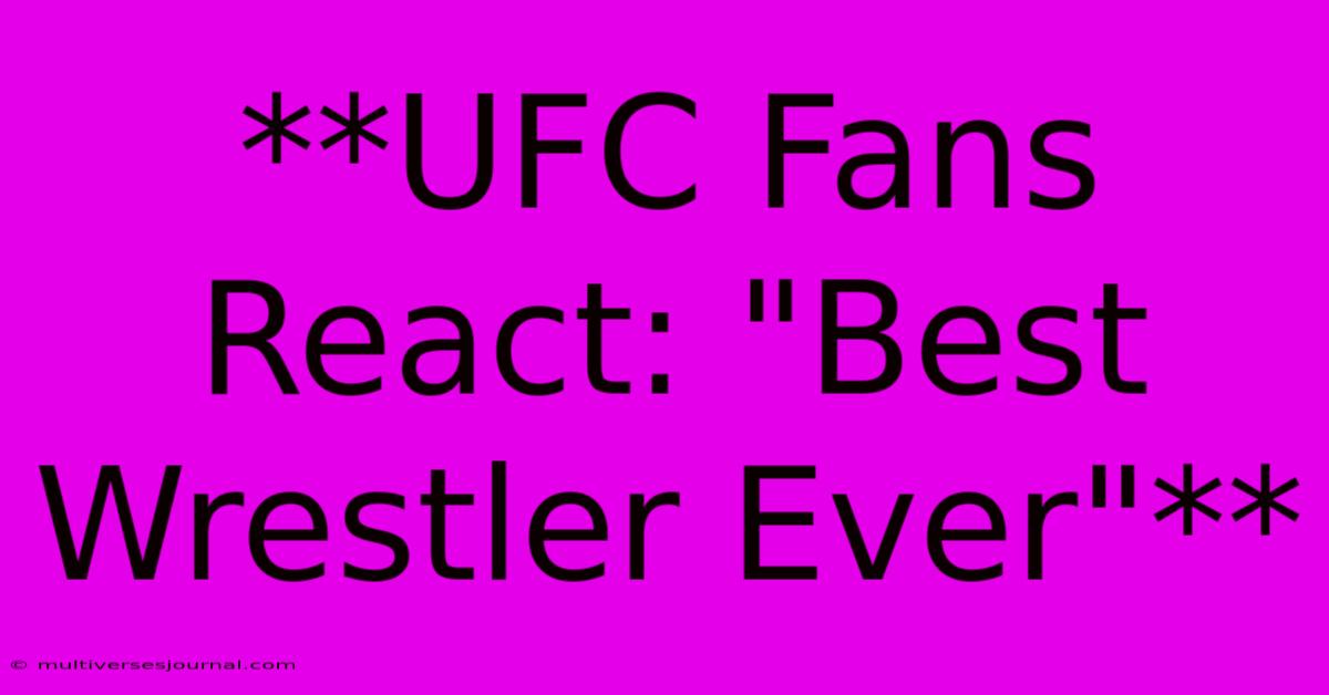 **UFC Fans React: 