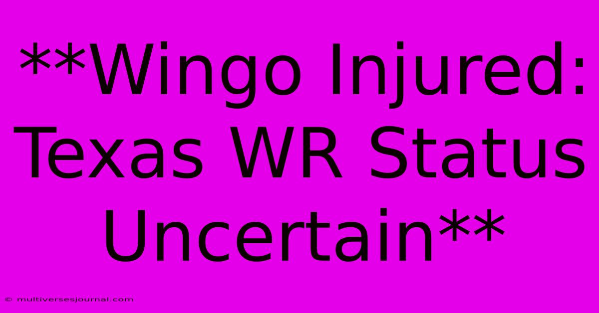 **Wingo Injured: Texas WR Status Uncertain** 